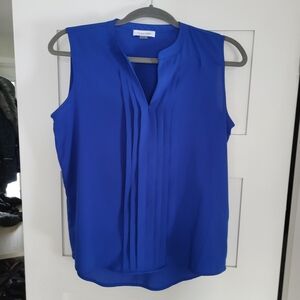 Calvin Klein Royal Blue Pleated Blouse